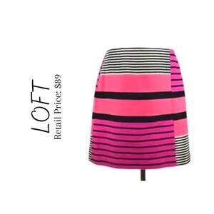 NWT LOFT Color-Block Stripe Skirt